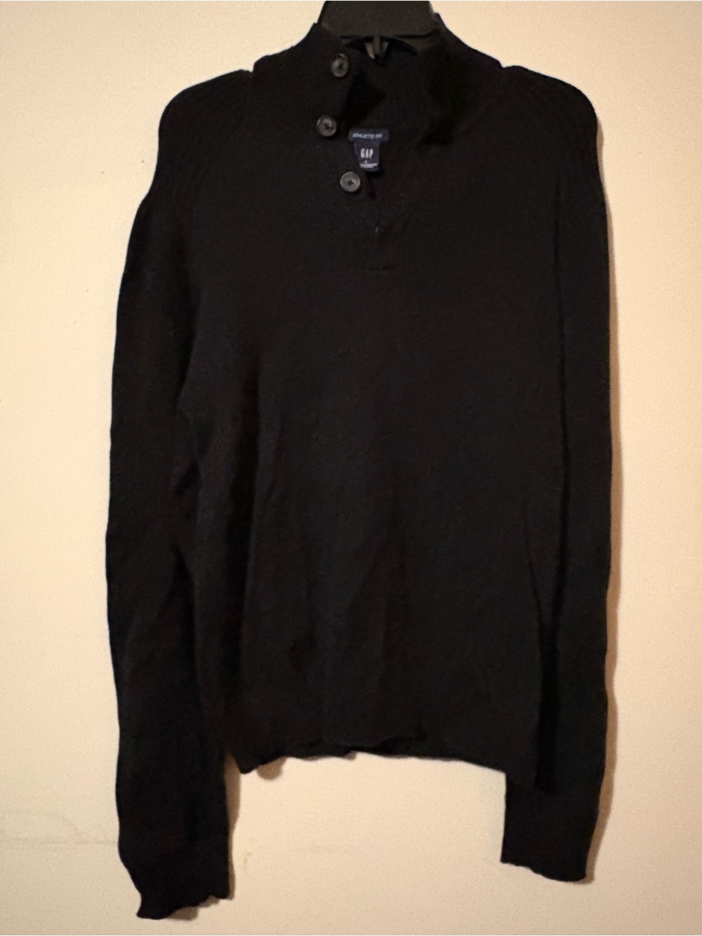 Gap Men's Black Button-Neck Sweater, 2004